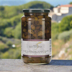 Olive taggiasche denocciolate in olio extra vergine di oliva | Barattolo da 500 gr.