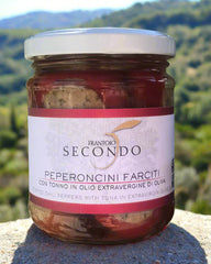 Peperoncini farciti con tonno in olio extra vergine di oliva | Barattolo da 180 gr