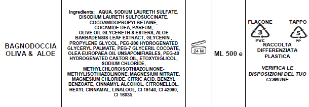 Bagnodoccia all'olio di oliva e aloe ml 500